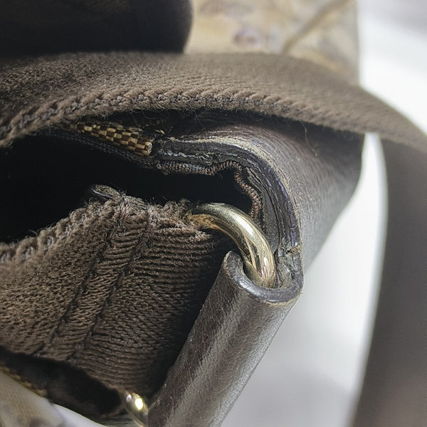 Monogram Coated Canvas Crossbody Bag Beige