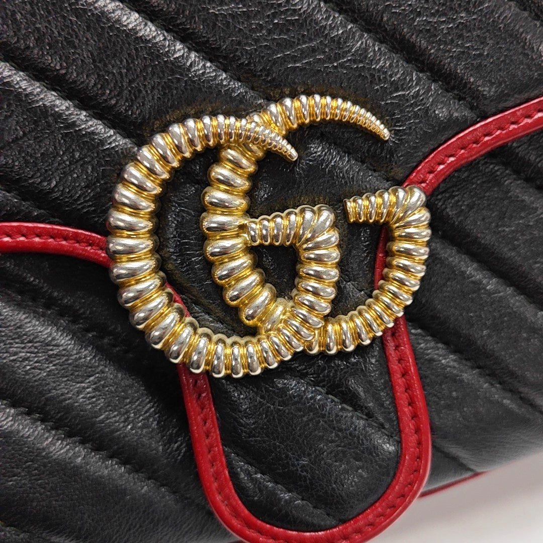 GG Marmont Medium Quilted Calfskin Black