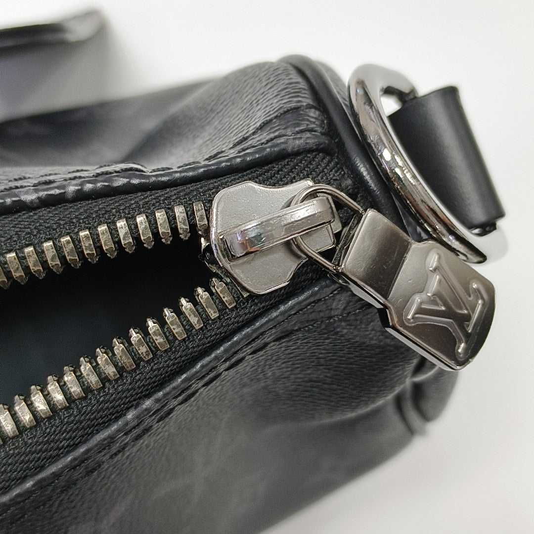 KEEPALL 25 Monogram Coated Canvas Black