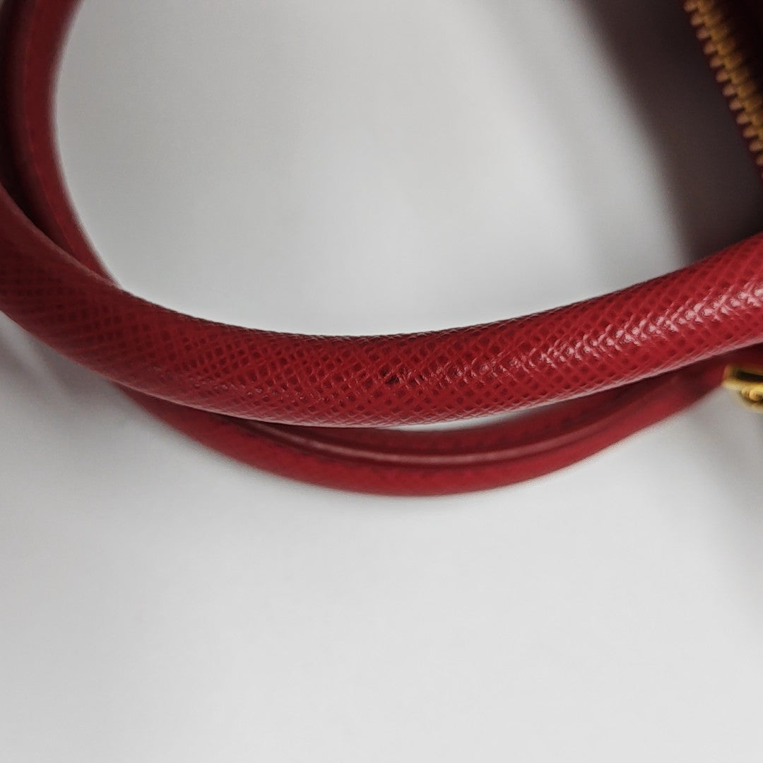 Galleria Super Mini Saffiano Calfskin Red