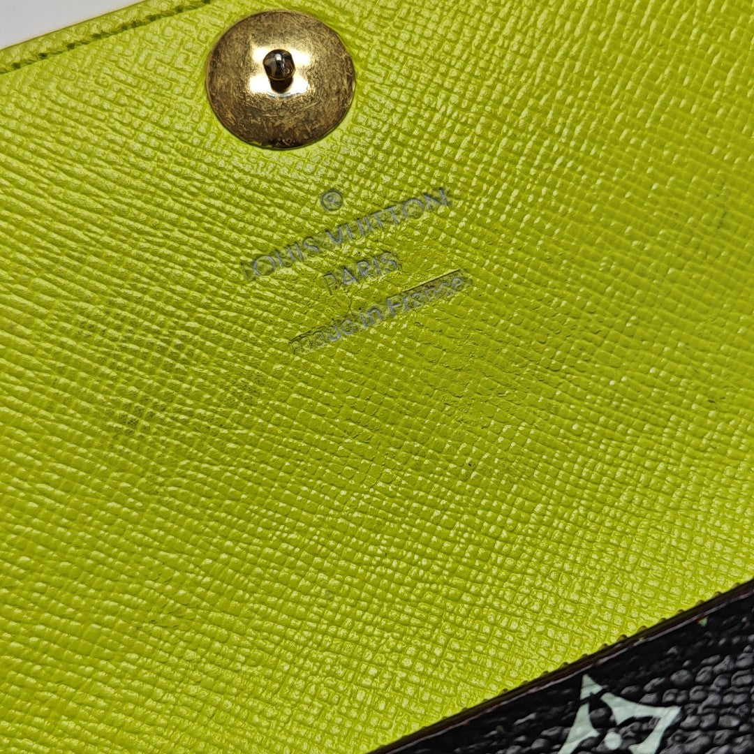 LV × TM PORTE MONNAIE Monogram Coated Canvas Black Wallet