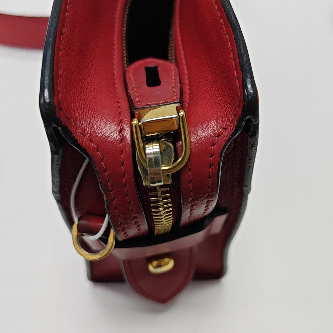 Saffiano Calfskin Shoulder Bag Red