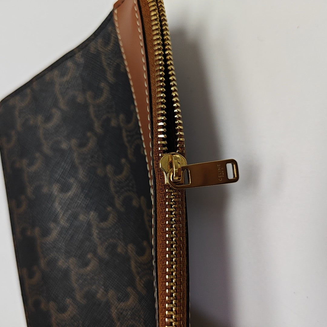 Coated Canvas Shoulder Bag Brown