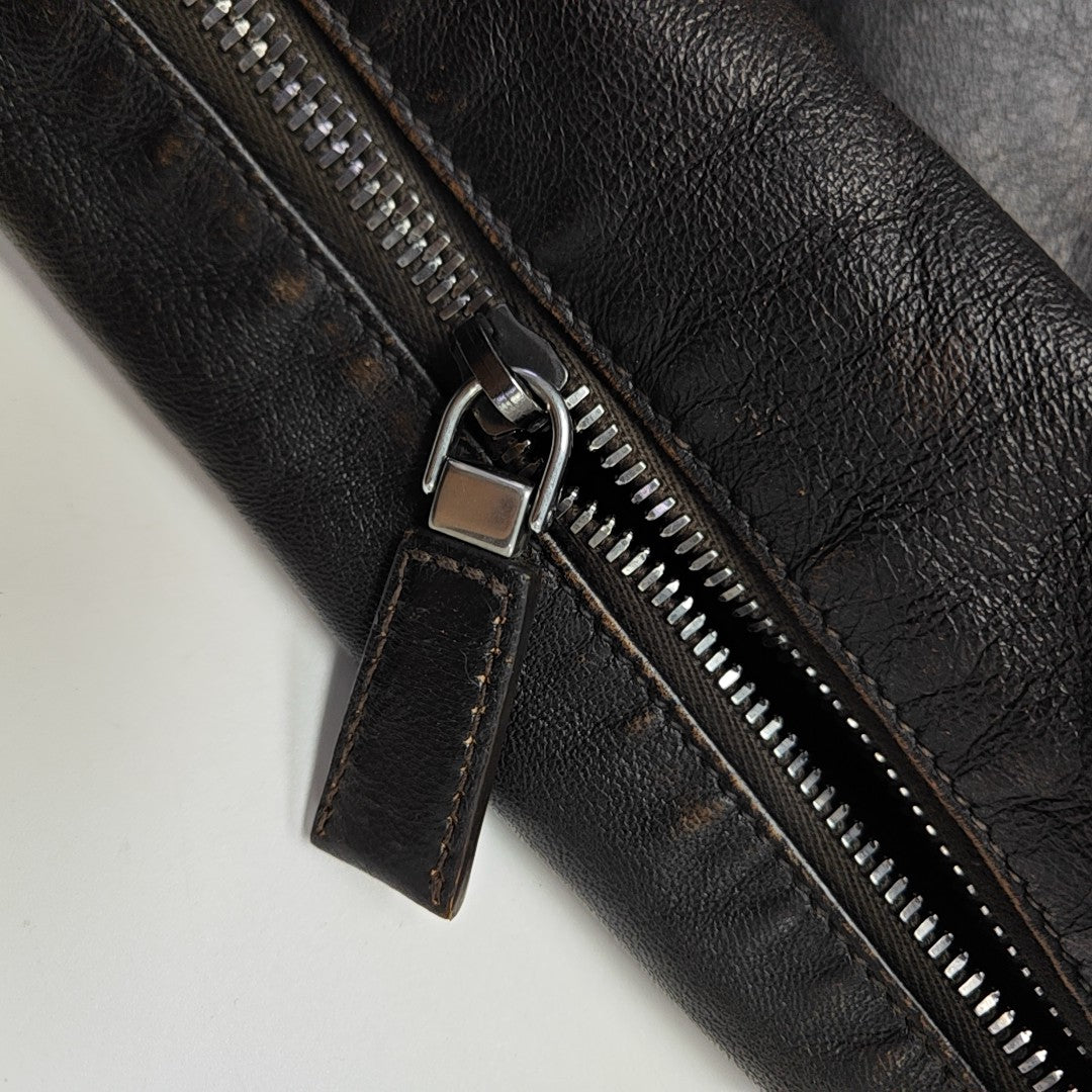 Calfskin Shoulder Bag Brown