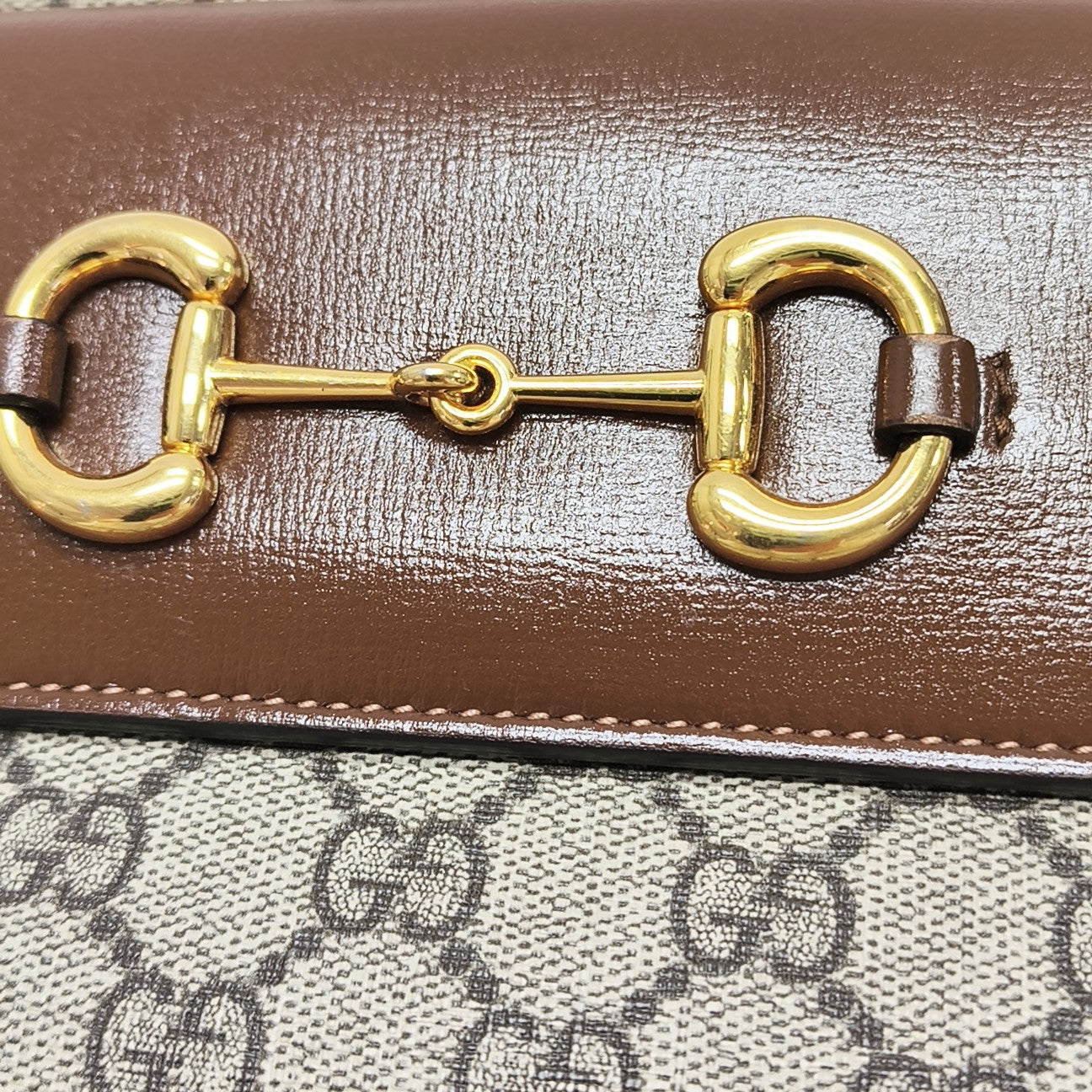 Horsebit 1955 Small Coated Canvas Beige