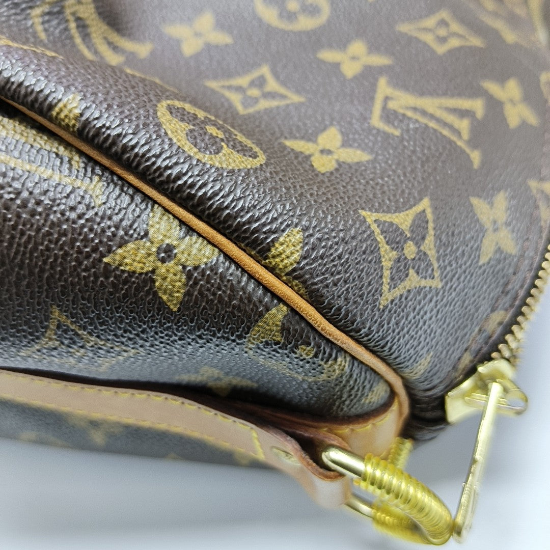 KEEPALL 50 Monogram Coated Canvas Brown