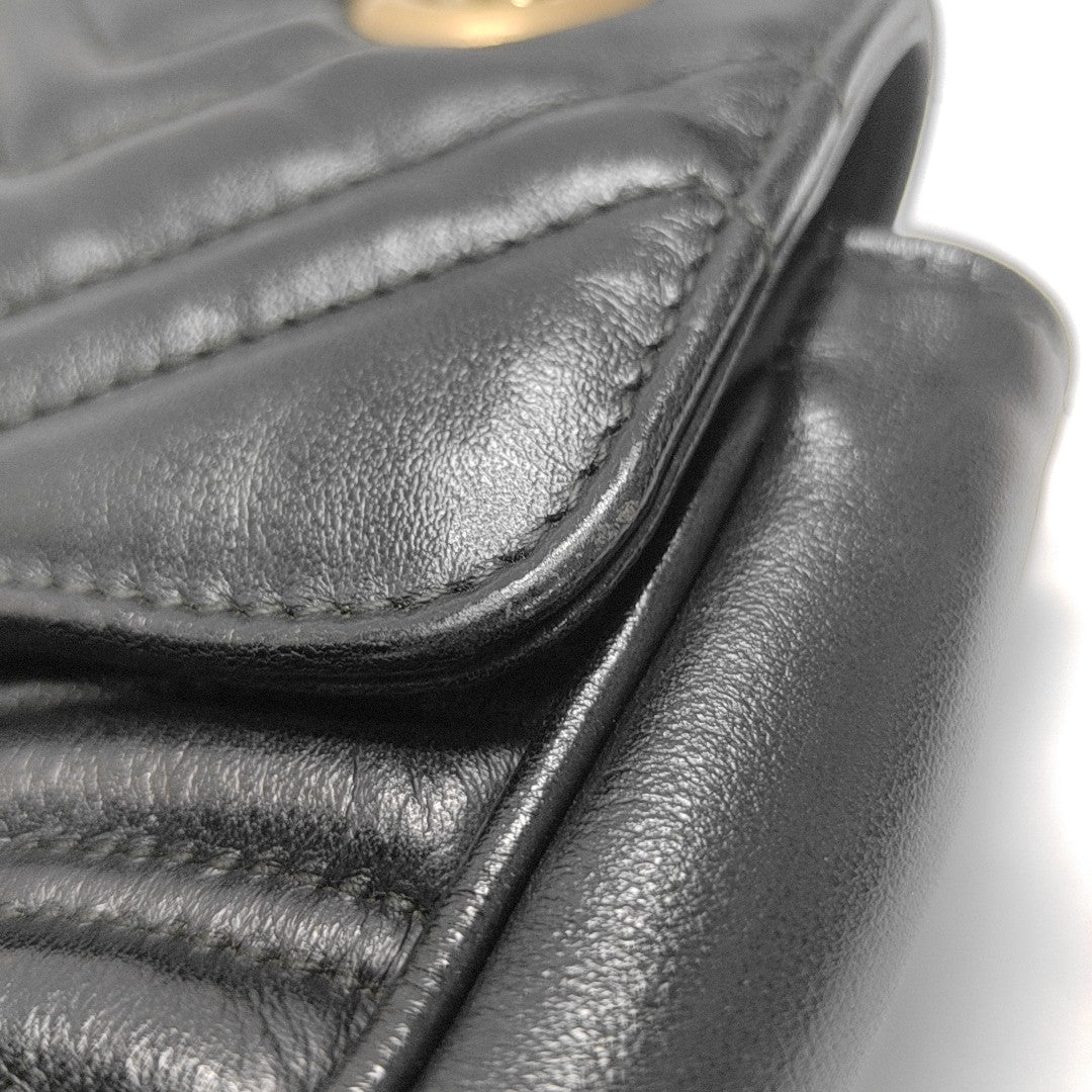 GG Marmont Medium Quilted Calfskin Black
