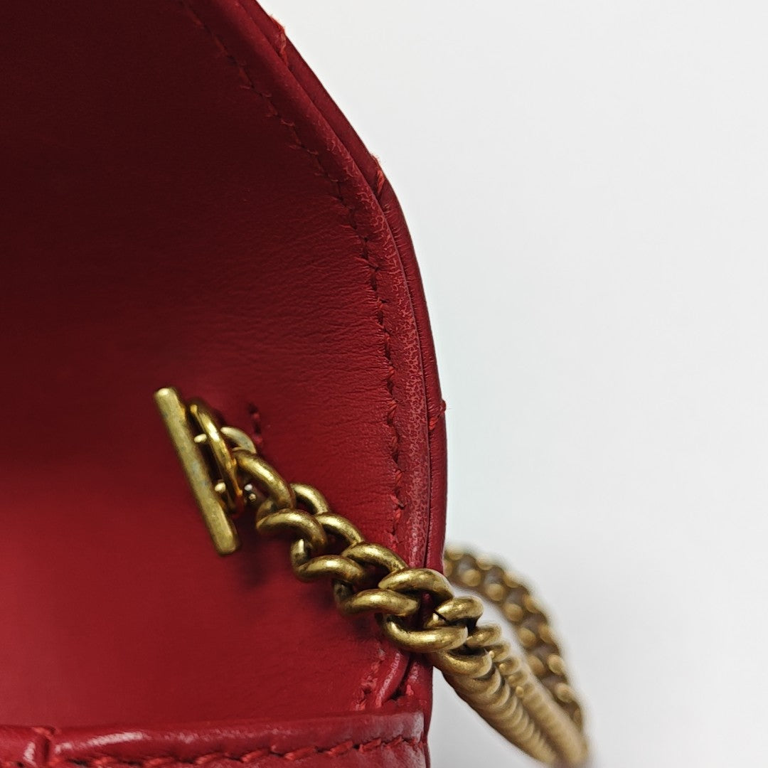 GG Marmont Mini Quilted Calfskin Red