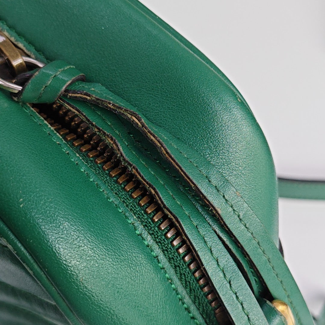 GG Marmont Small Quilted Calfskin Green