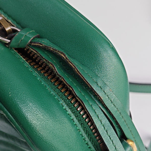 GG Marmont Small Quilted Calfskin Green