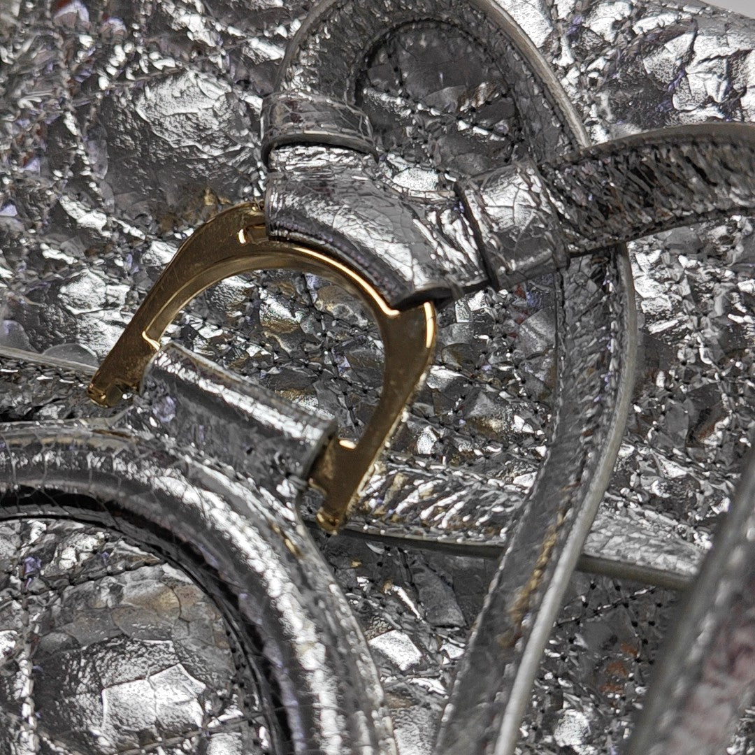 Stardust Small Cannage Calfskin Silver