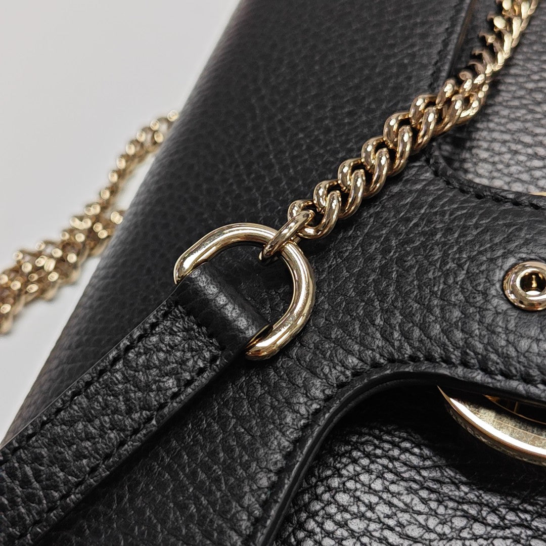 Interlocking G Small Calfskin Black