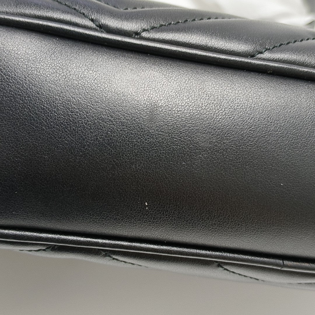 GG Marmont Small Quilted Calfskin Black