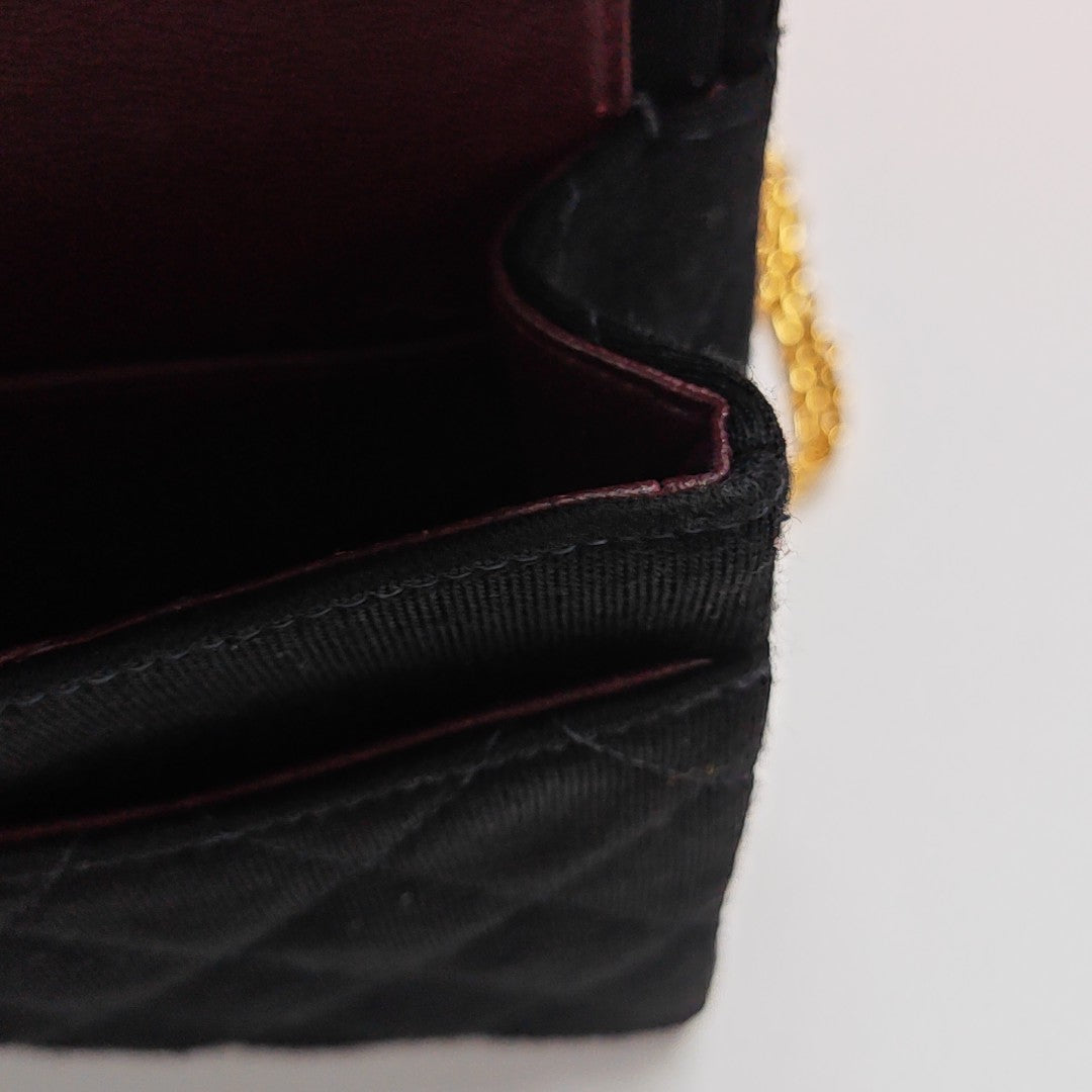 Quilted Fabric Shoulder Bag Black