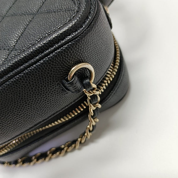 FILIGREE Small Quilted Grained Calfskin Black