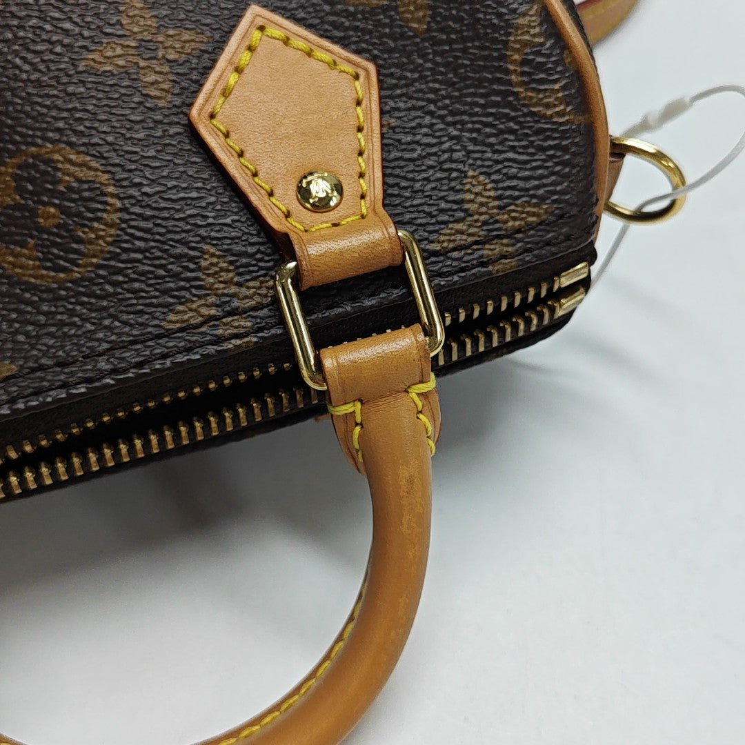 SPEEDY Nano Monogram Coated Canvas Brown