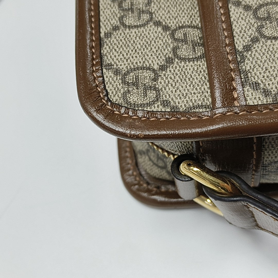 GG Supreme Mini Monogram Coated Canvas Beige
