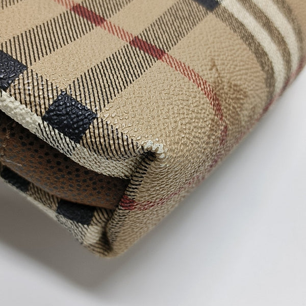 Coated Canvas Clutch Brown