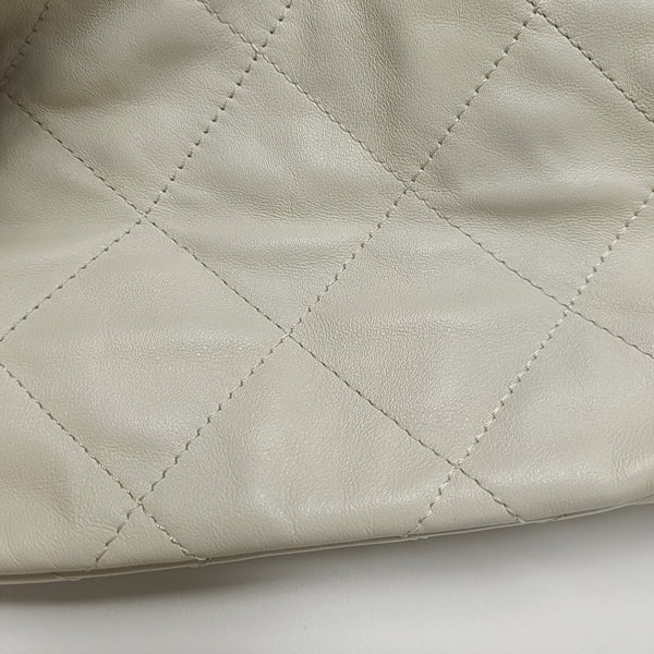 Quilted Calfskin Shoulder Bag White