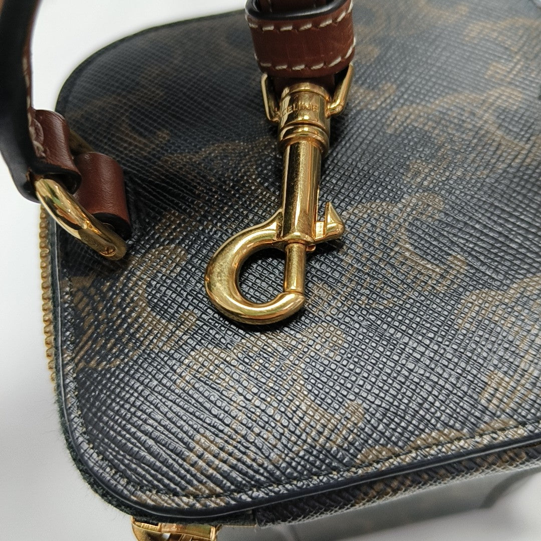 Coated Canvas Shoulder Bag Black