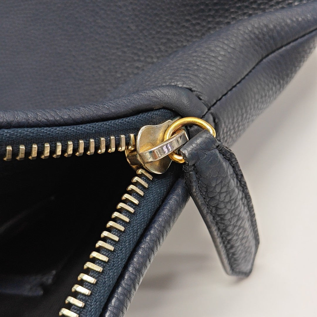Calfskin Top Handle Bag Blue
