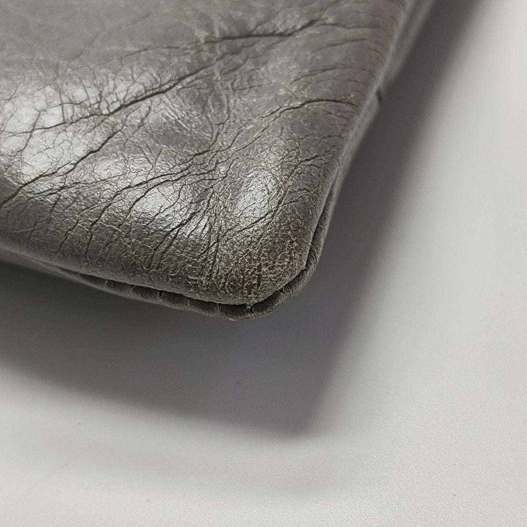 Classic Metallic Edge City Small Calfskin Gray