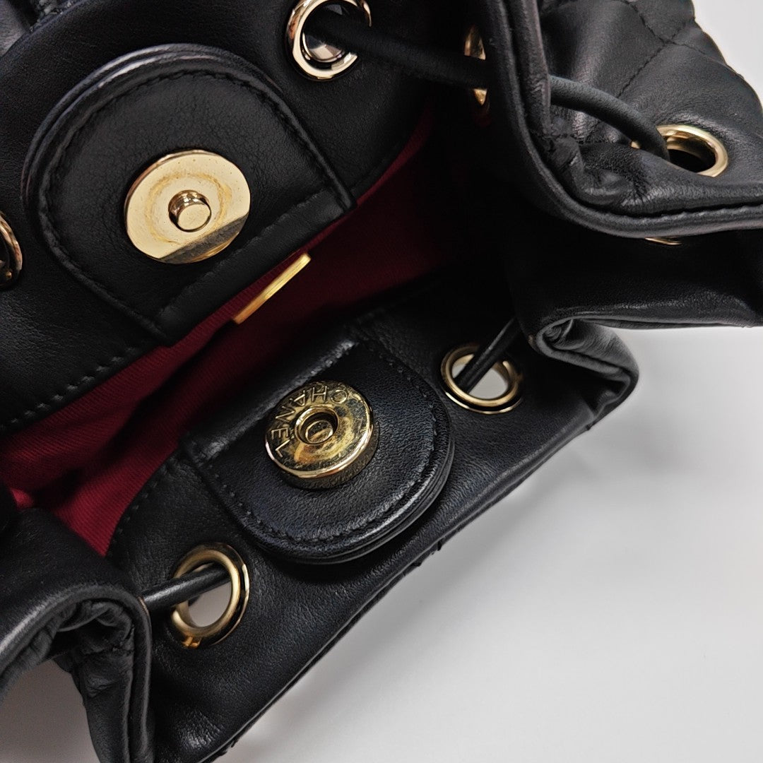 Quilted Lambskin Backpack Black