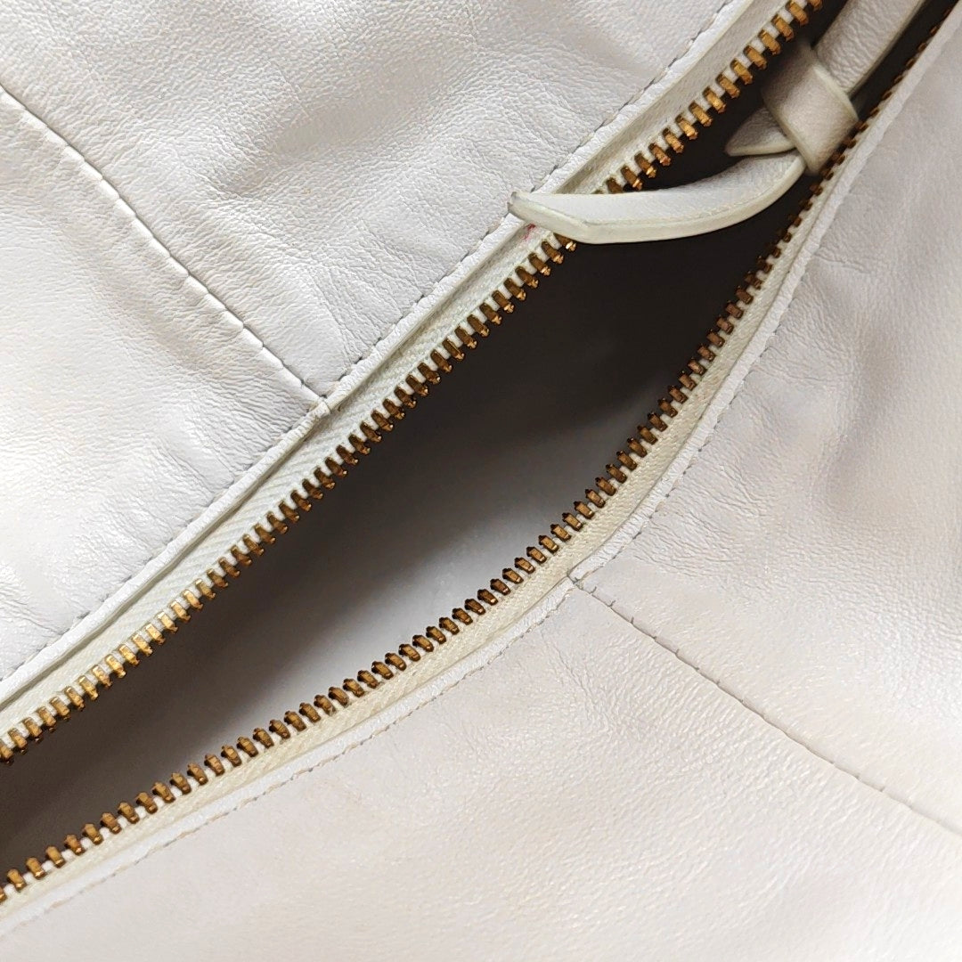 Authenticated pre-owned  Jodie Calfskin White - Top Handle Bag at Looply