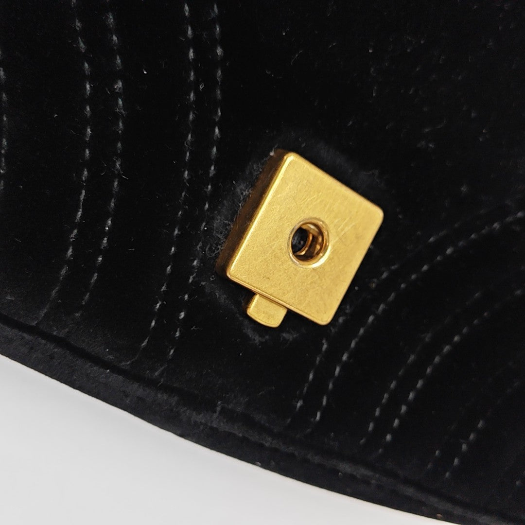 GG Marmont Small Quilted Velvet Black