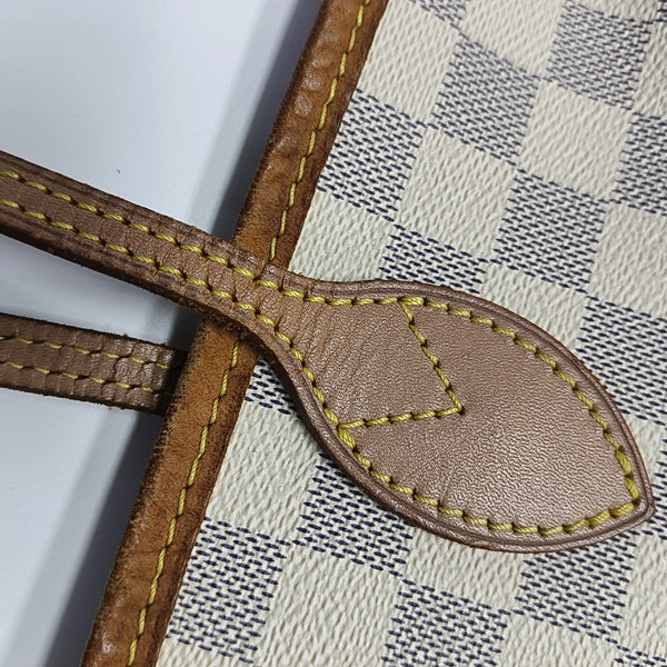 NEVERFULL MM Damier Azur Coated Canvas White