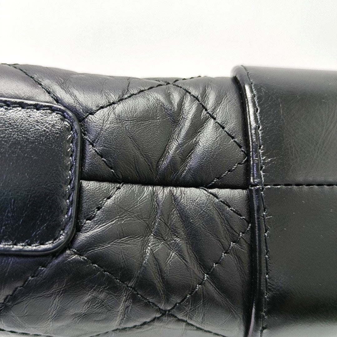 GABRIELLE Small Quilted Calfskin Black