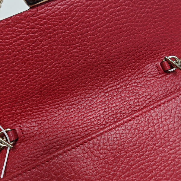 Interlocking G Small Calfskin Red