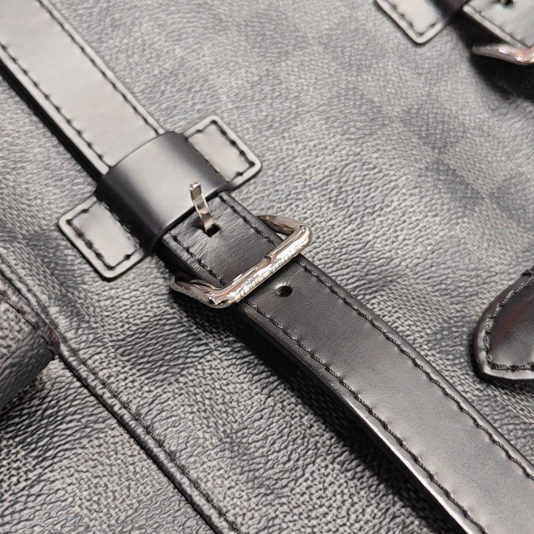CHRISTOPHER MM Damier Graphite Coated Canvas Gray