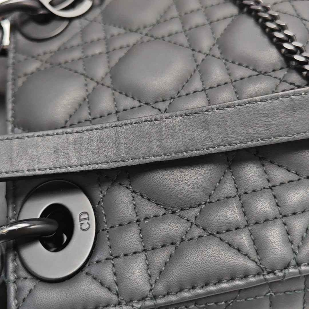 Lady Dior Mini Cannage Calfskin Black