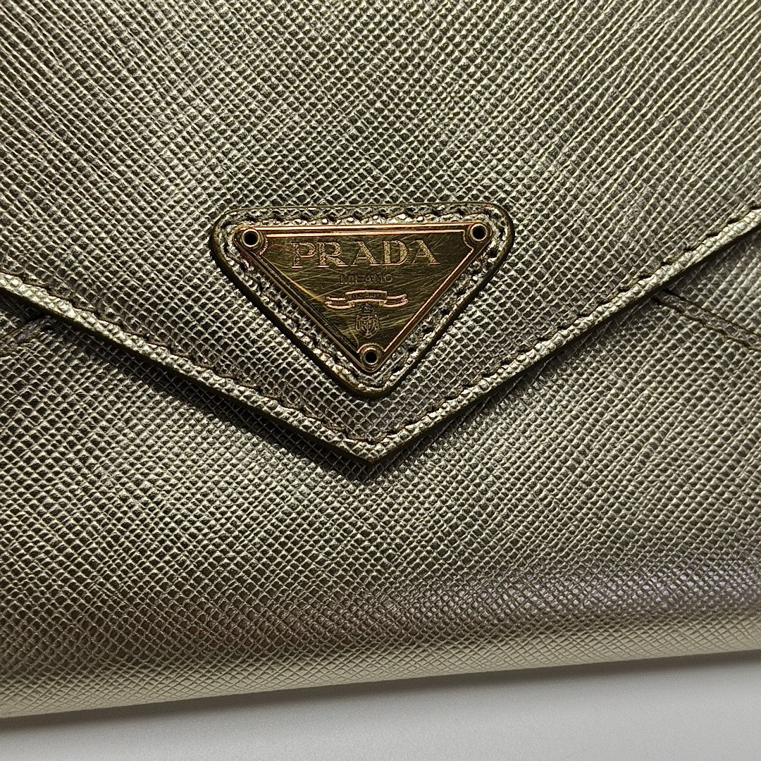 Saffiano Calfskin Crossbody Bag Beige