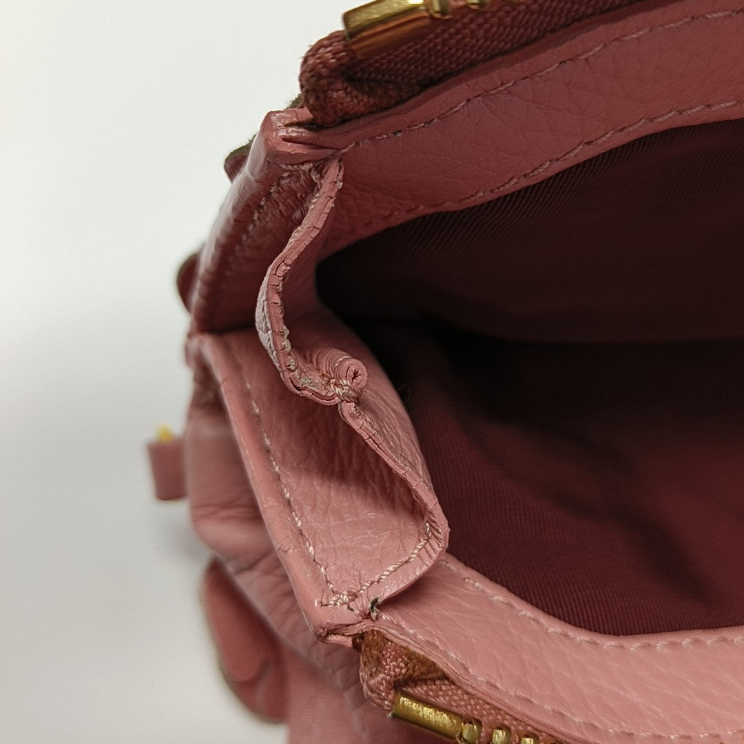Leather Tote Bag Pink