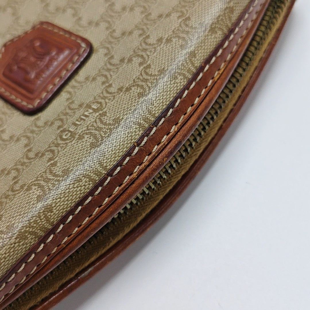 Coated Canvas Clutch Beige