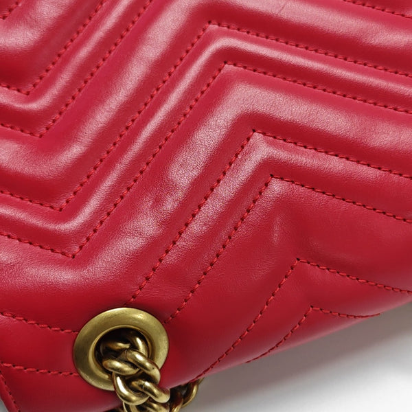 GG Marmont Mini Quilted Calfskin Red