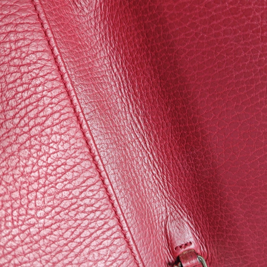 Interlocking G Small Calfskin Red