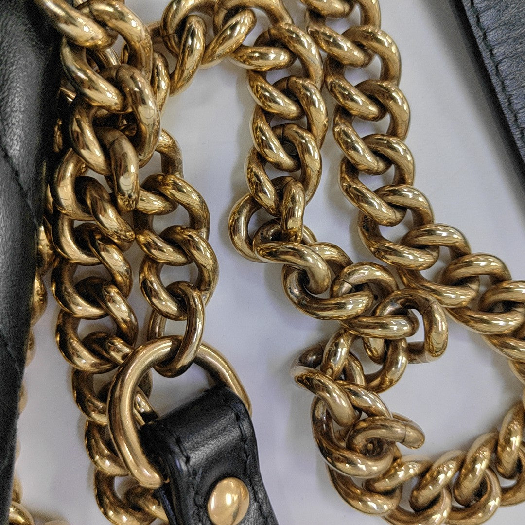 GG Marmont Small Quilted Calfskin Black