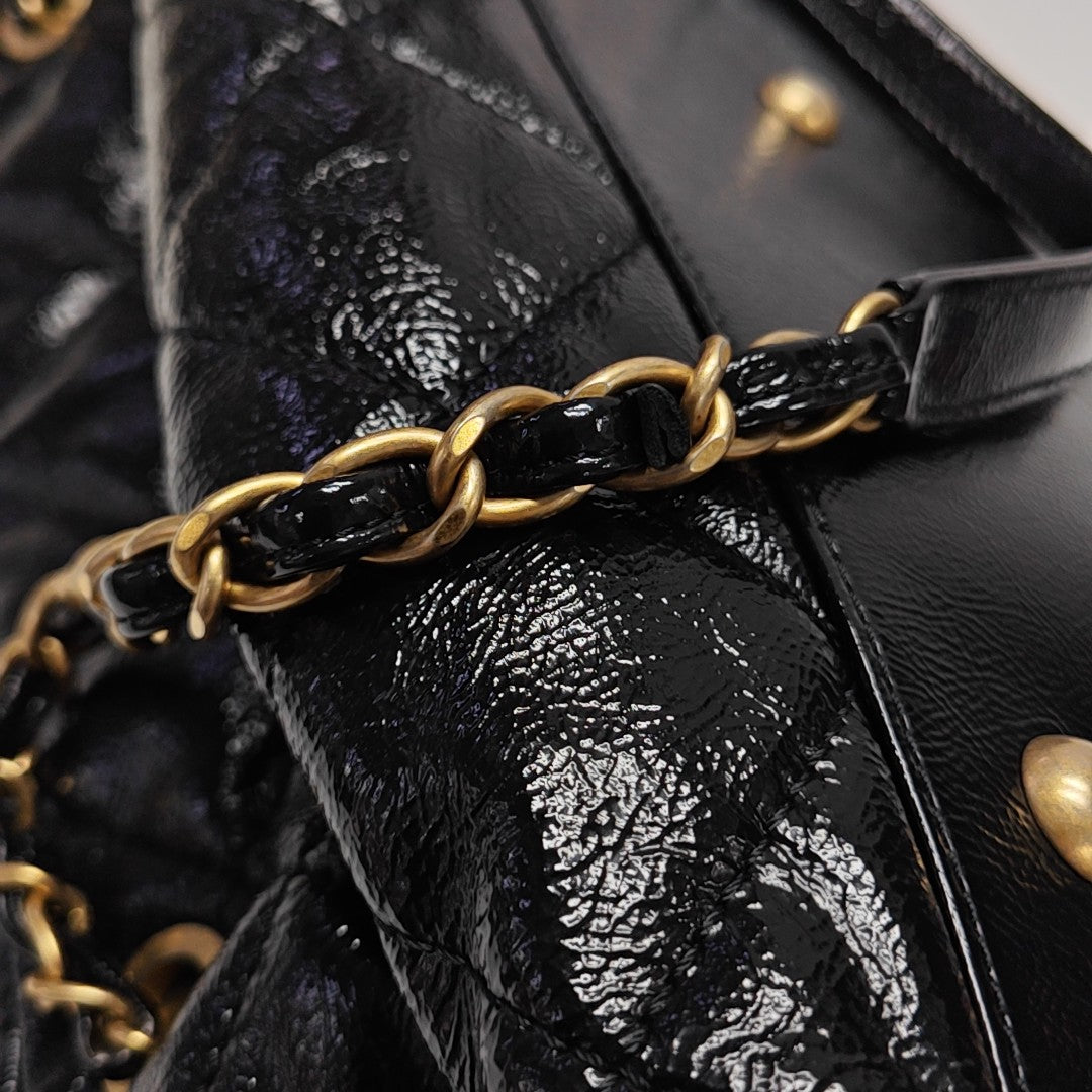 Quilted Calfskin Shoulder Bag Black
