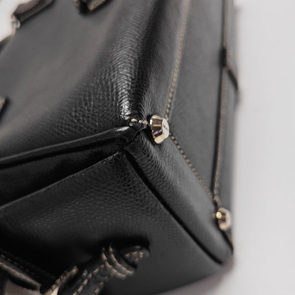 Calfskin Top Handle Bag Black