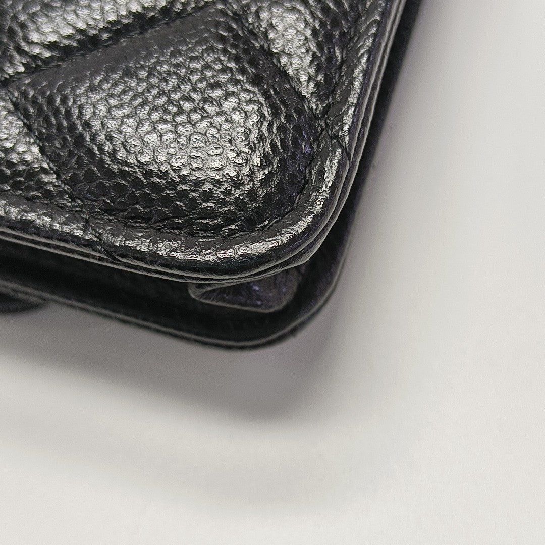 WOC Quilted Grained Calfskin Black