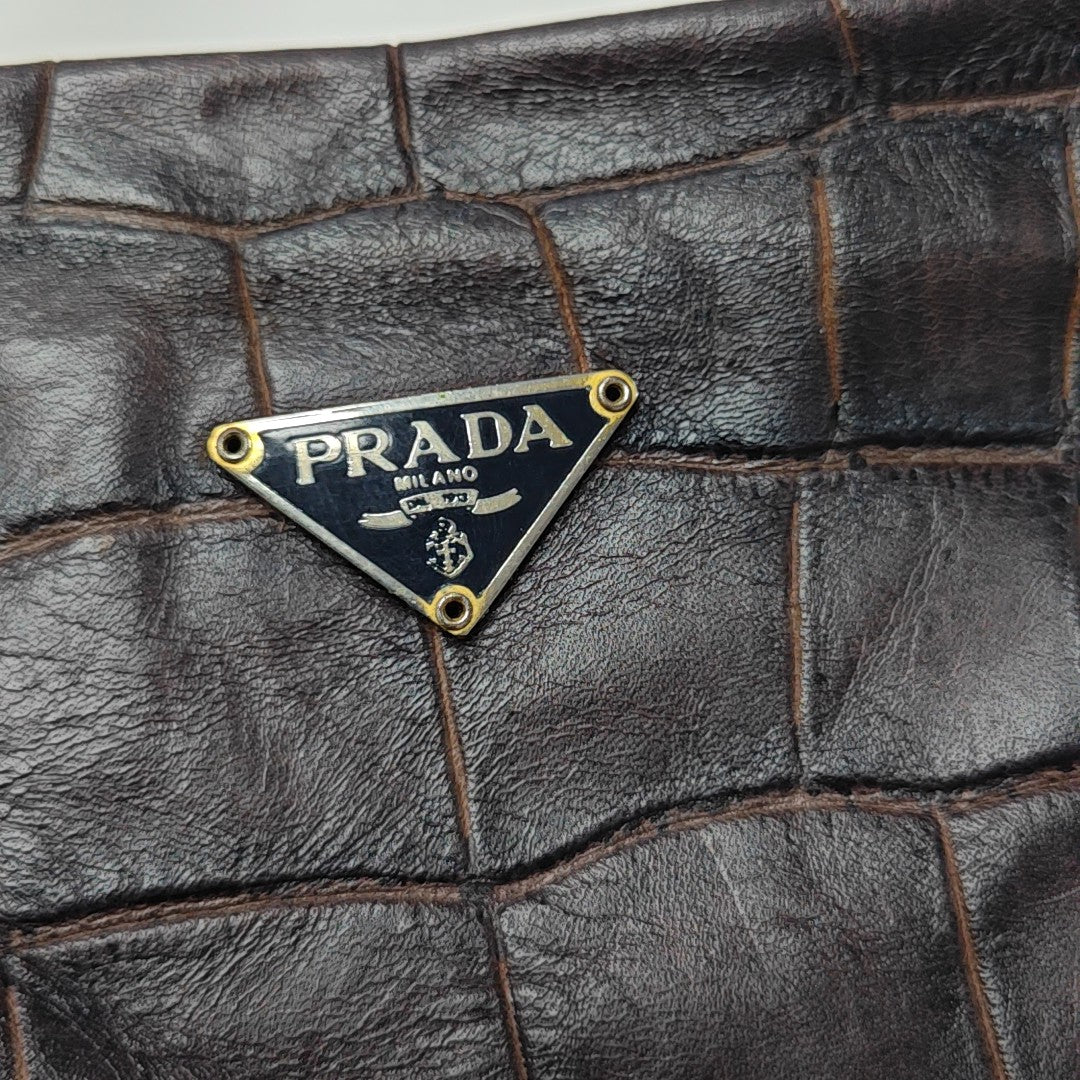 Calfskin Top Handle Bag Brown