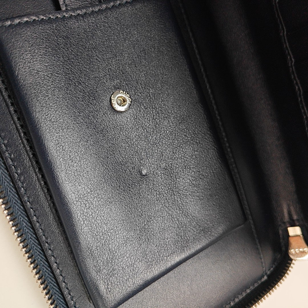Monogram Calfskin Clutch Blue