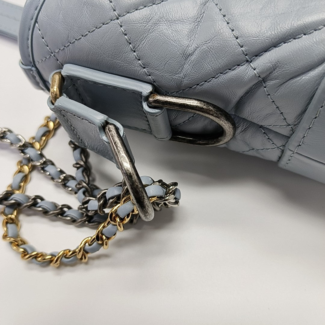 GABRIELLE Small Quilted Vintage Calf Blue