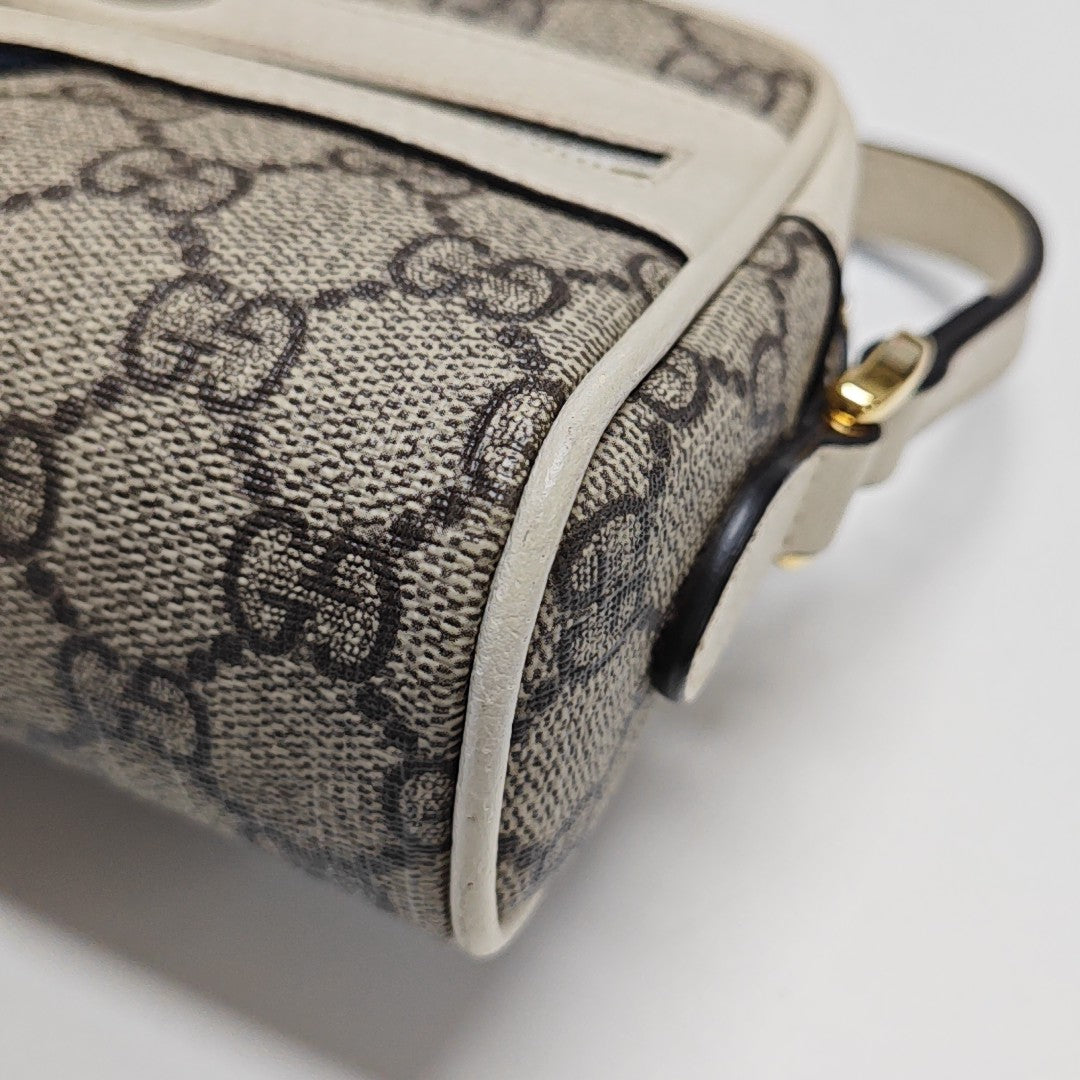 Ophidia Mini Monogram Coated Canvas Beige