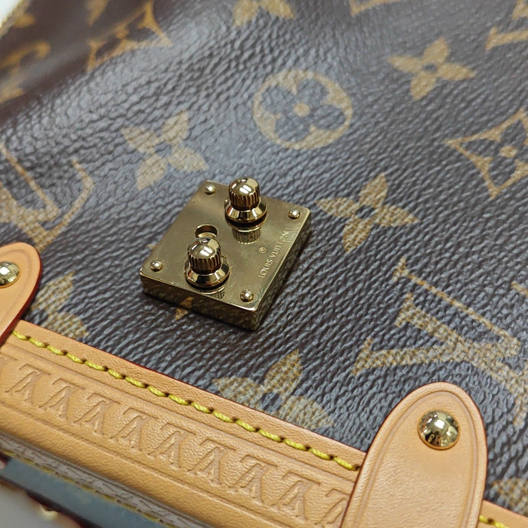 SIDE TRUNK MM Monogram Coated Canvas Brown