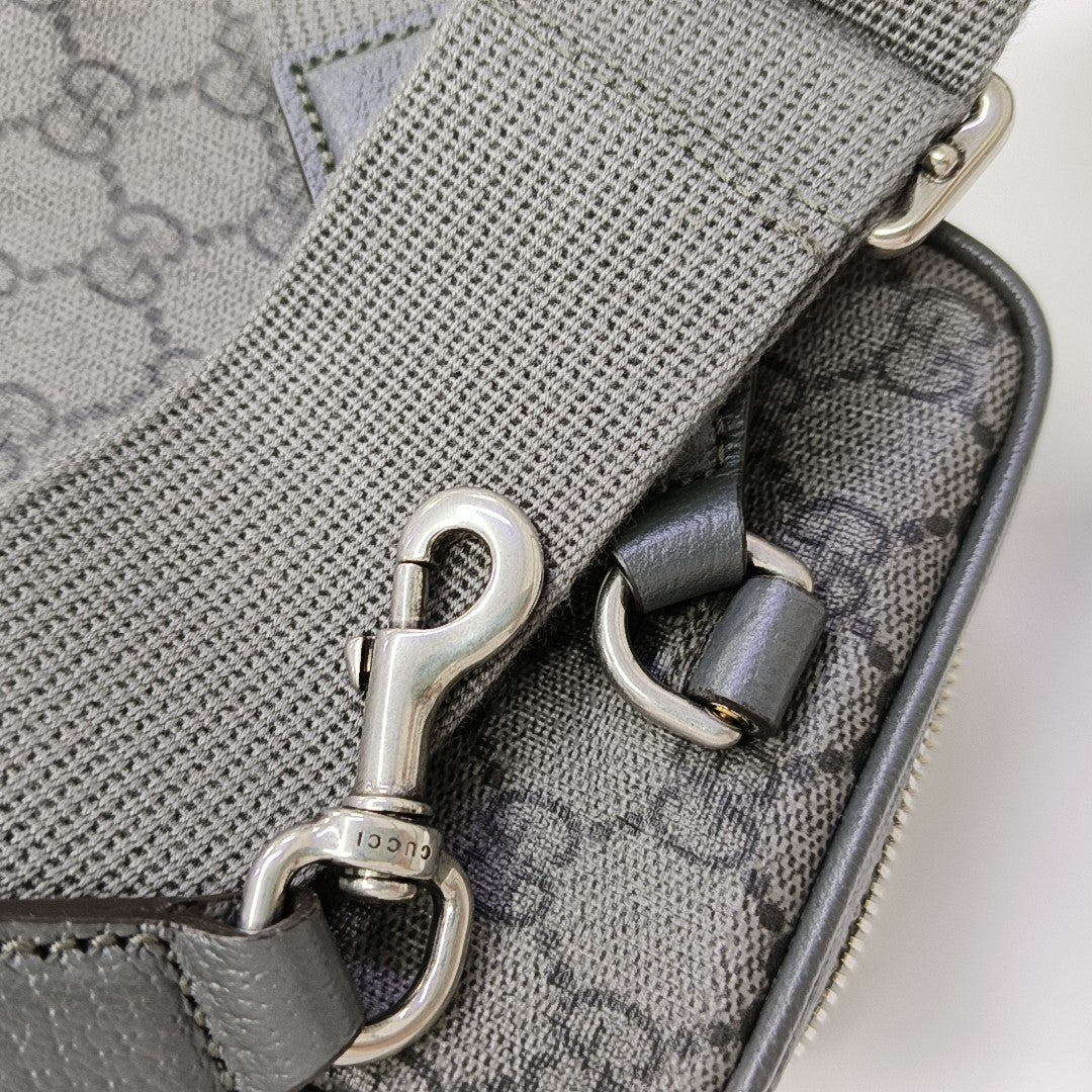 Ophidia Mini Monogram Coated Canvas Gray