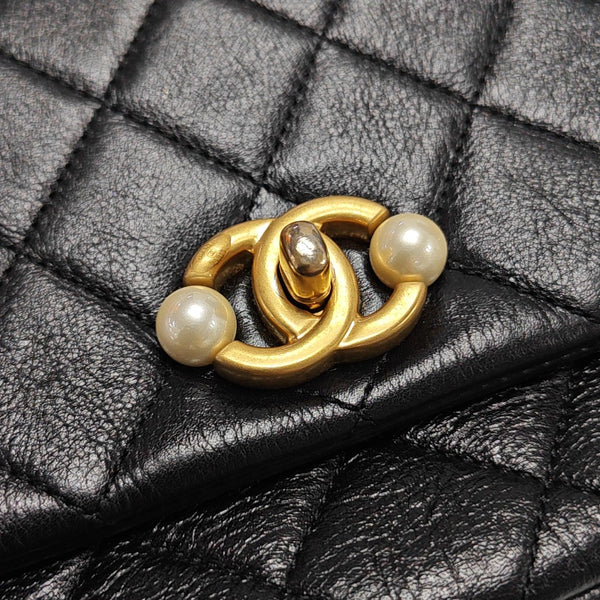 Quilted Calfskin Shoulder Bag Black